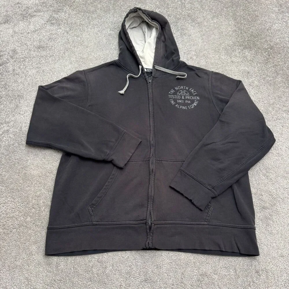 The North Face Fine Alpine Full Zip Hoodie Sweatshirt Mens XL Gray Fleece Casual